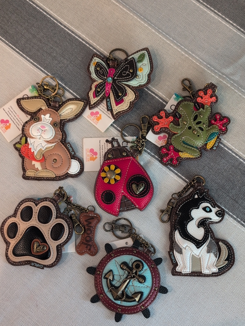 Chala Animal Key Chain Zip Coin Pouch Bag Charm - Choose One